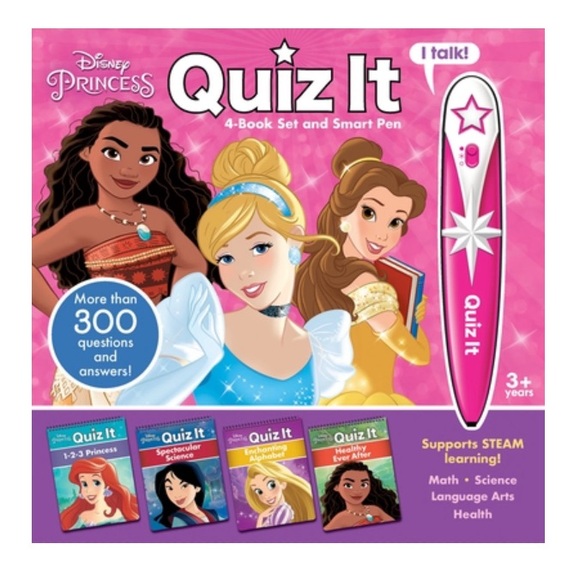 Disney Princess Quiz It 4-Book Set and Pen NWT - Picture 6 of 6